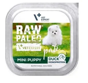 VETEXPERT Raw Paleo PâTe Mini Puppy Duck - Wet Dog Food - 150g