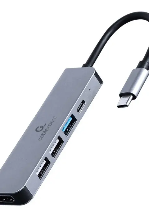 Gembird A-CM-COMBO5-03 laptop dock/port replicator Wired USB 3.2 Gen 1 (3.1 Gen 1) Type-C Silver