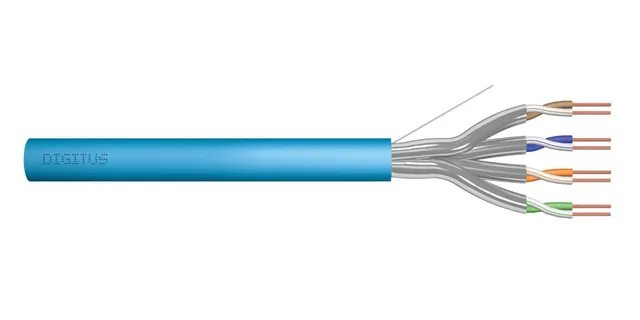DIGITUS Cat.6A, U/FTP, Dca, AWG 23/1, LSOH, 50m, blue installation cable
