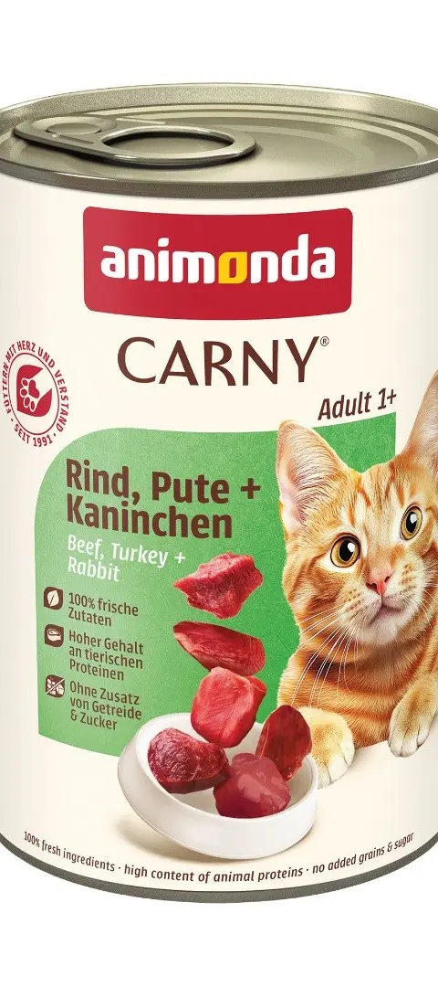 ANIMONDA Carny Adult Beef Turkey Rabbit - Wet Cat Food - 400g