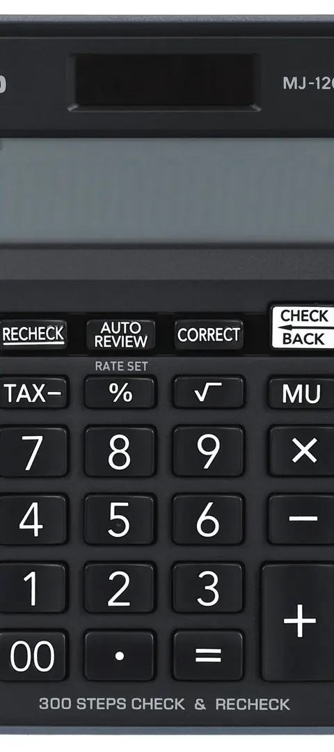 CASIO CALCULATOR OFFICE MJ-120D PLUS BLACK 12 DIGIT DISPLAY
