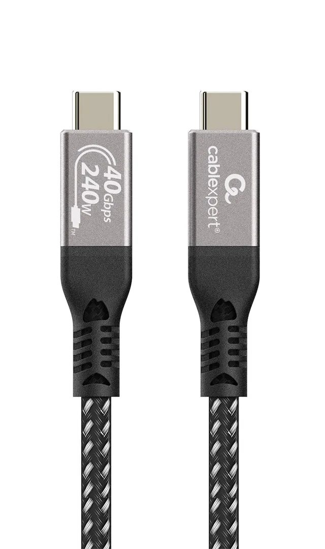 Gembird CCBP-USB4-CMCM240-0.3M Premium USB4 Type-C charging and data cable, 40 Gbps, 240 W, 0.3m