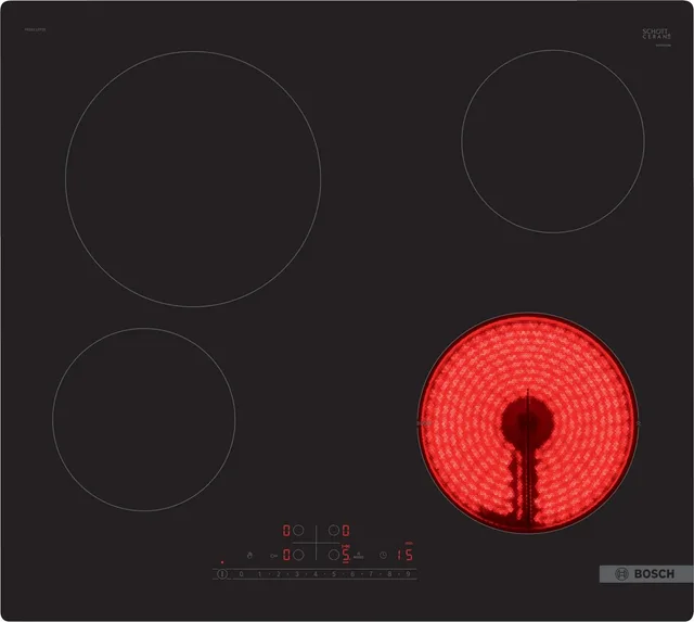 Bosch Serie 6 PKE611FP2E Hob Black Built-In 60 Cm Ceramic Hob 4 Zone(S)