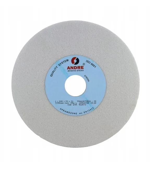 ANDRE FLAT GRINDING WHEEL 200mm x 32mm x 32mm 99A60K7VE01-35 WHITE "TYPE 1"
