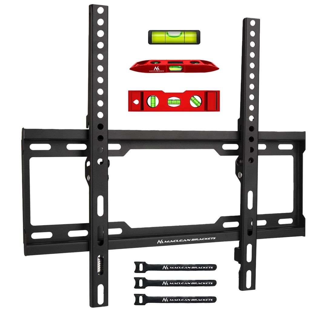 Maclean TV MC-412 Wall Mount Bracket 32 70 VESA 400x400 45kg Tilting Universal Adjustable Spirit Level Mounting Accessories