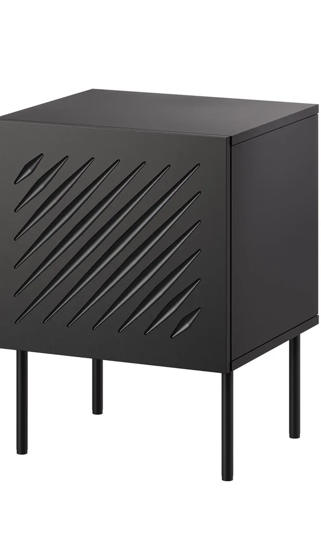 Bedside Table 2 Pcs. SIENA 44.5x40x59 Black Matt