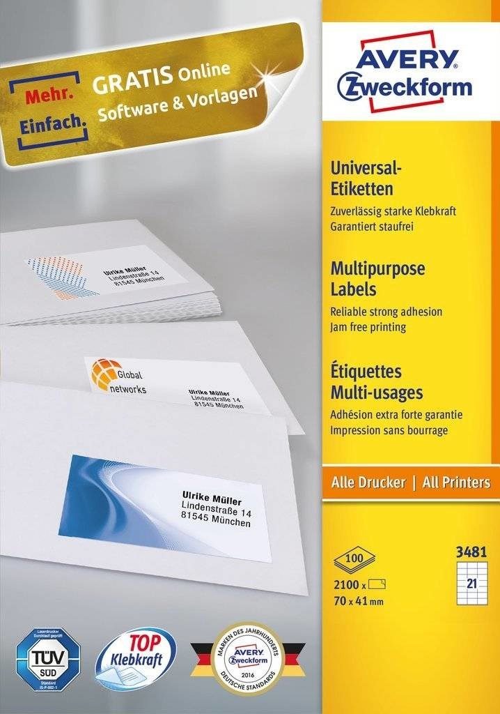 AVERY Zweckform Universal-Etiketten Permanent