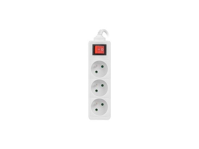 LANBERG POWER STRIP 3M WHITE 3X 230V PL WITH SWITCH