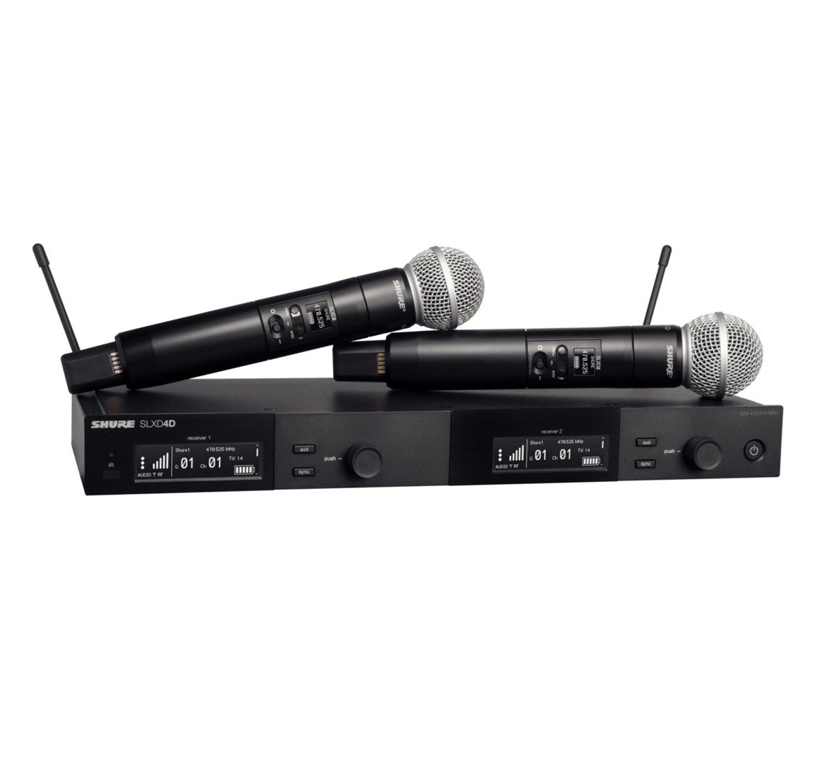 Shure SLXD24DE/SM58-G59 - Dual Digital Wireless System With Two Transmitters/Handheld Microphones (470 - 514 MHz)