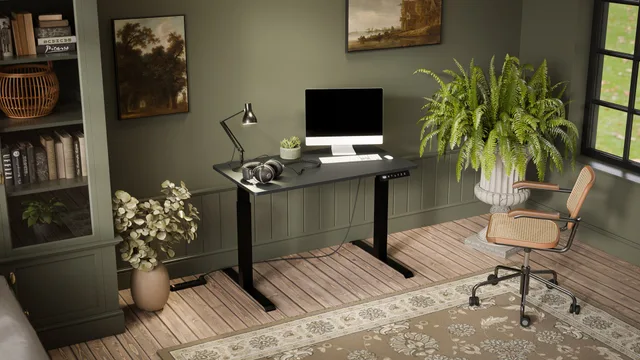 Desk With Electric Height Adjustment MOON 121x67x72-120 Black/Anthracite