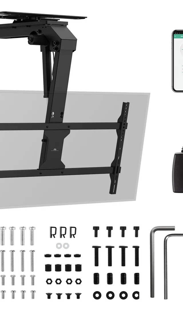 Maclean Electric TV Mount Ceiling Mount Tuya Support Max. VESA 800x400 Reg. In Pos. 90° 90° For TV 43-86 Max. 45kg MC-109 T