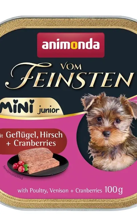 ANIMONDA Vom Feinsten Junior Mini Poultry With Game And Cranberries - Wet Dog Food - 100g
