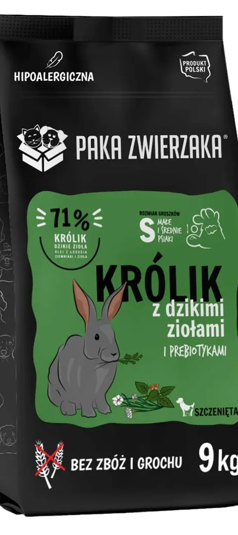 PAKA ZWIERZAKA Puppy Rabbit With Wild Herbs S - Dry Dog Food - 9kg