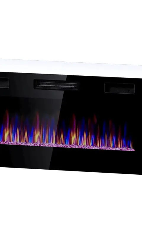 RTV Cabinet PAFOS EF With Electric Fireplace 180x42x49 Cm White Matt