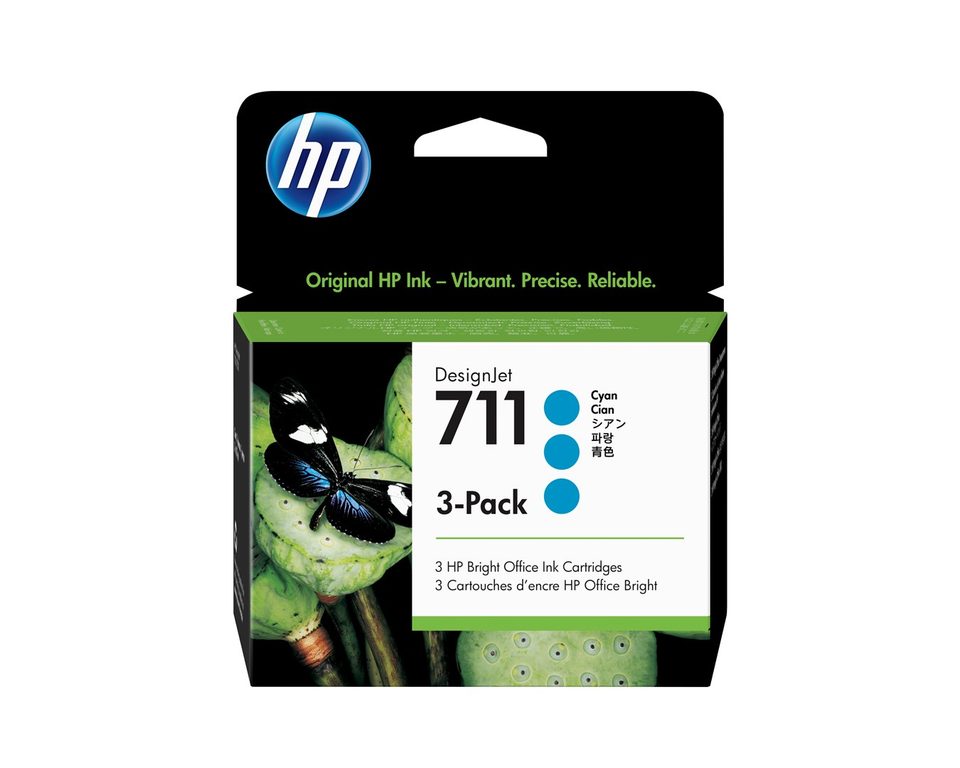HP 711 3-pack 29-ml Cyan DesignJet Ink Cartridges