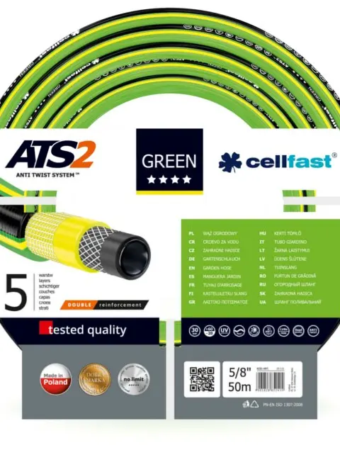CELLFAST GARDEN HOSE GREEN ATS2 SIZE: 5/8 LENGTH: 50m