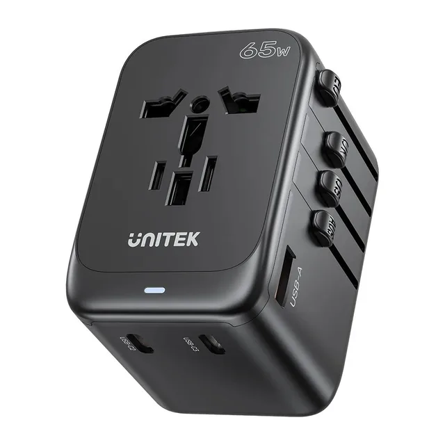 Power Charger - Unitek 65W Universal Travel Adapter (P1122ABK01) 1xUSB-A 3xUSB-C 1xAC