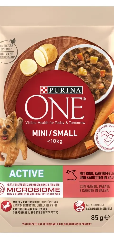 PURINA One Mini/Small Active Beef - Wet Dog Food - 85g