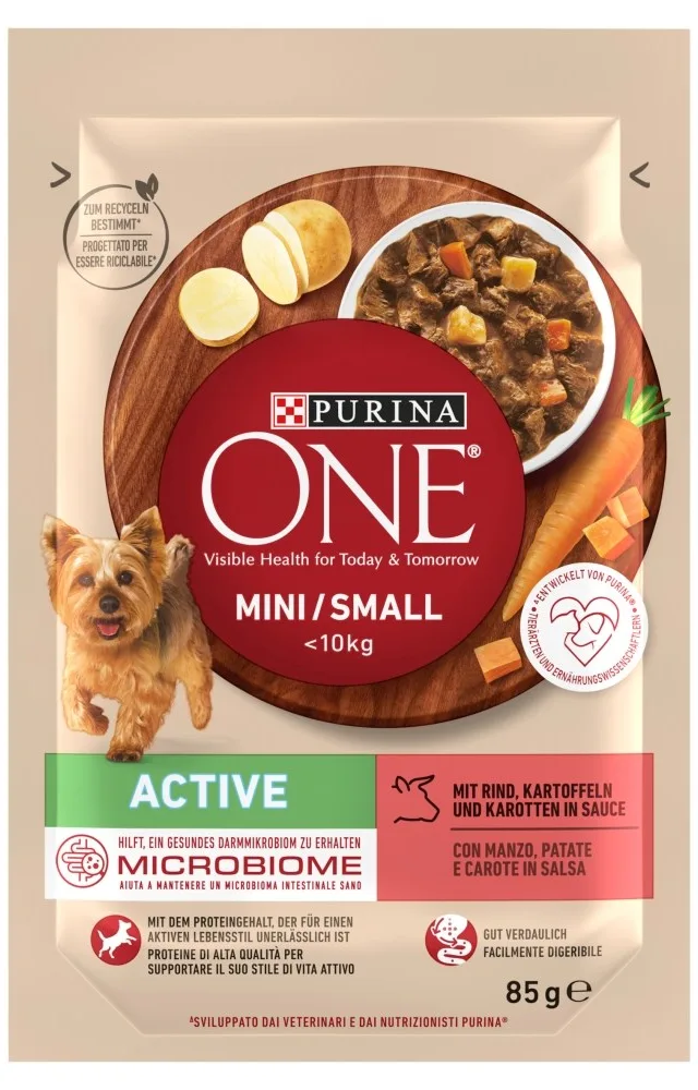 PURINA One Mini/Small Active Beef - Wet Dog Food - 85g
