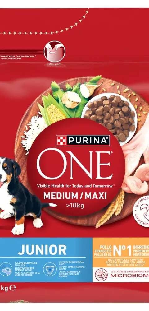 PURINA One Junior Medium/Maxi Rich In Chicken With Rice - Dry Dog Food - 2 5kg