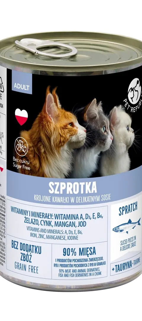 PETREPUBLIC Sprat Pieces In A Delicate Sauce - Wet Cat Food - 400g