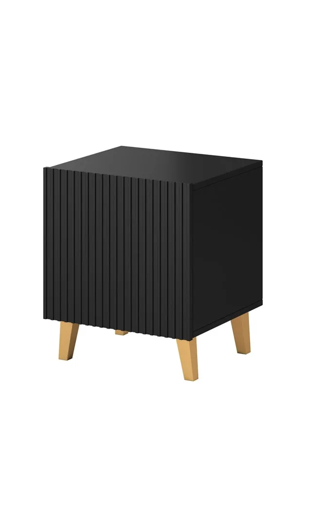PAFOS Bedside Table 2 Pcs. 45x40x51 Cm Matte Black
