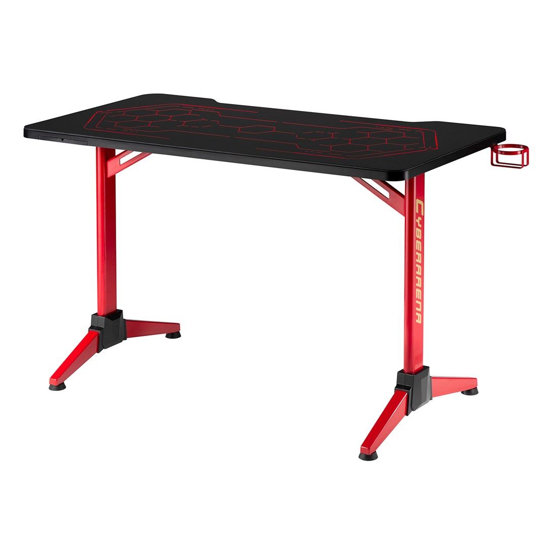 RGB Led NanoRS Gaming Desk Black Large 100kg Max Height 760mm RS163