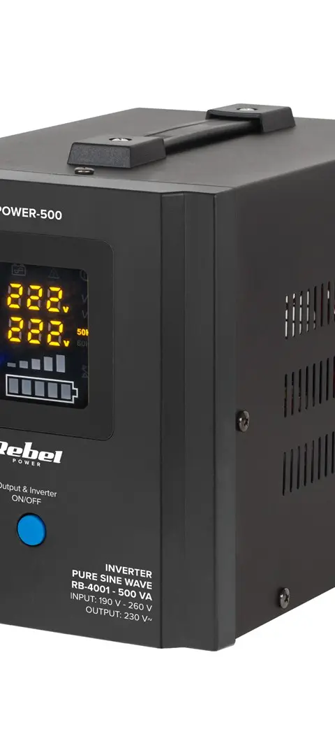 Rebel POWER-500 Uninterruptible Power Supply - converter with pure sine wave and charging function 12V 230V 500VA/300W