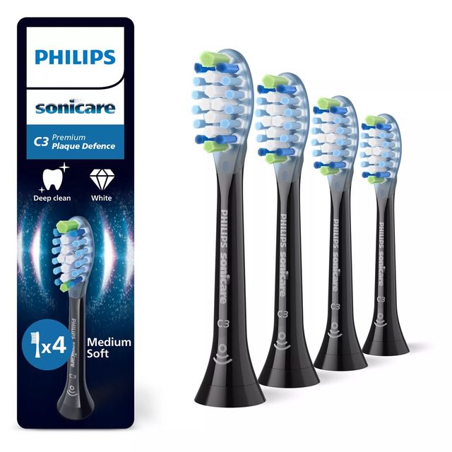 AufsteckzahnbüRste HX9044/88 / Sonicare C3 Premium Plaque 4-Pack Black