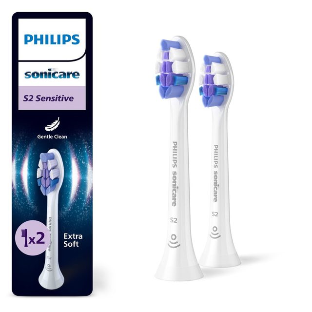HX6052/87 Sonicare Sensitive Replacement Brush Heads, 2 Pcs, White