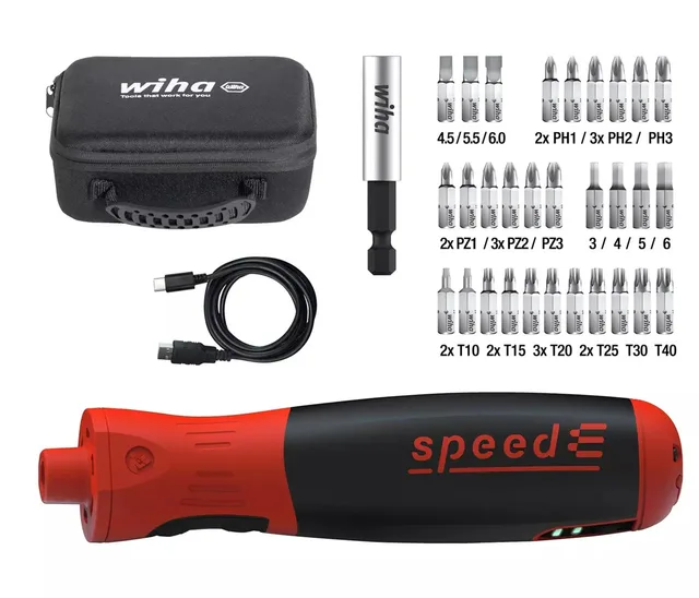 Speede® PocketDrive Electric Screwdriver With Bit Cassette And Bag
