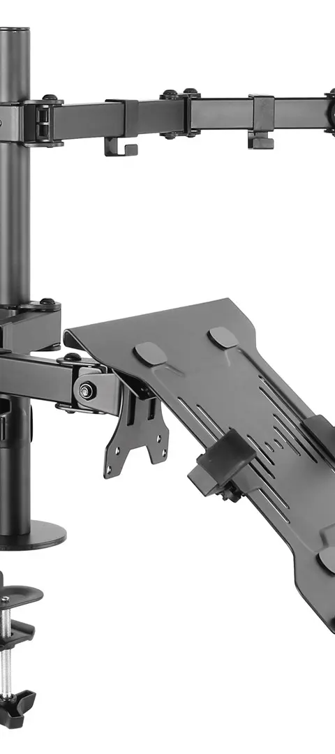 Equip 13"-32" Articulating Dual Arm Monitor Laptop Desk Mount Bracket