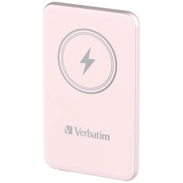 Verbatim Charge 'n' Go Magnetic Wireless Power Bank 5000mAh Pink