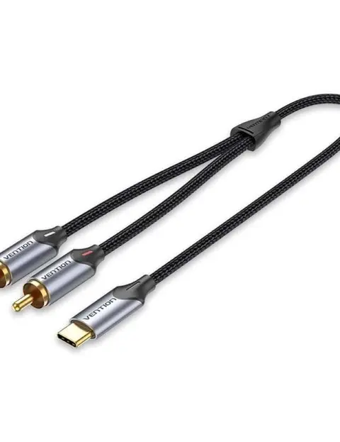 Vention BGUHF audio cable 1 m 2 x RCA USB Type-C Black