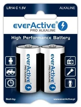 Alkaline Batteries EverActive Pro Alkaline LR14 C - Blister Card - 2 Pieces