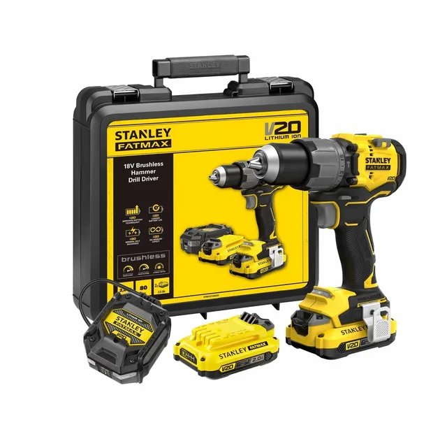 V Cordless Drill/Driver SFMCD725D2K STANLEY 18