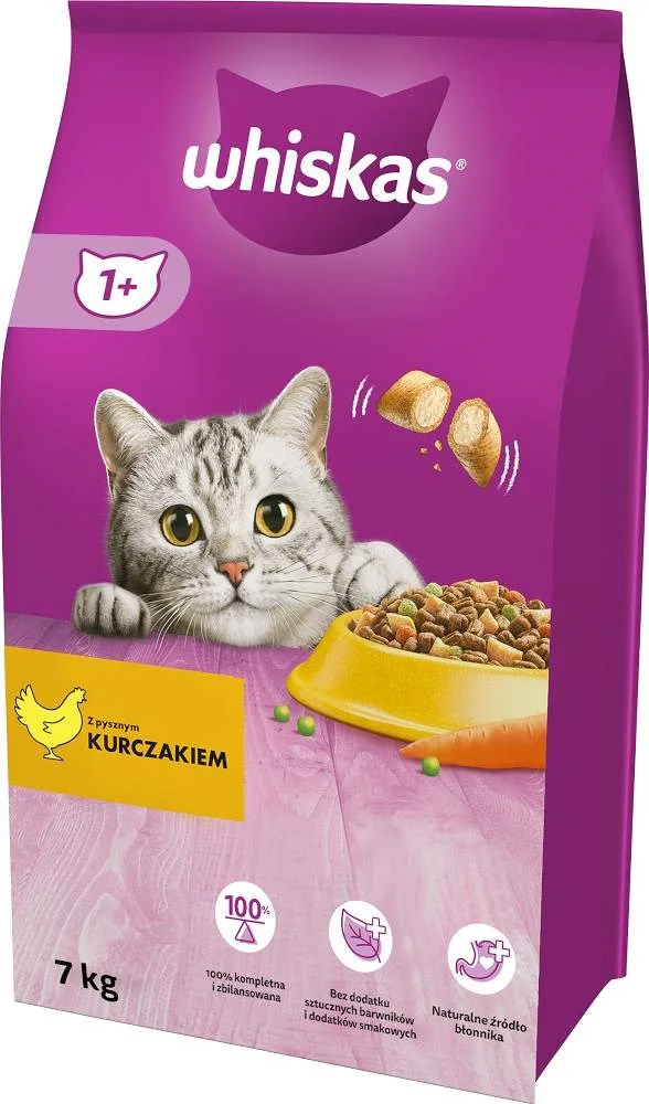 WHISKAS Cat Adult With Chicken - Dry Cat Food - 7 Kg