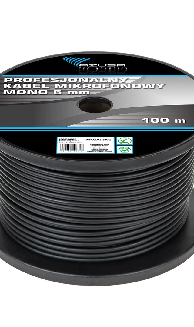 Kabel mikrofonowy mono 6mm profesjonalny