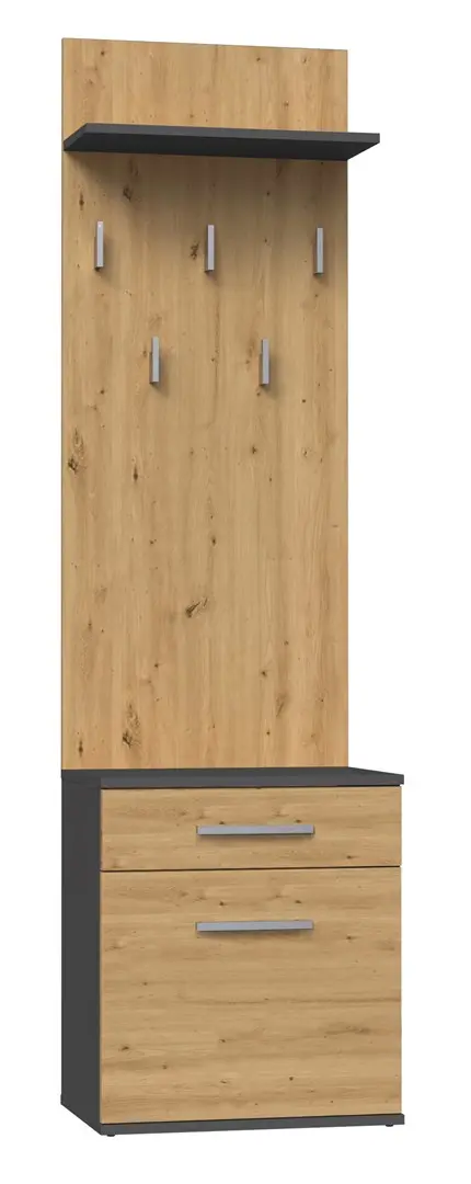 Topeshop DUO WIESZAK ANT/ART Clothing Hanger Anthracite Oak