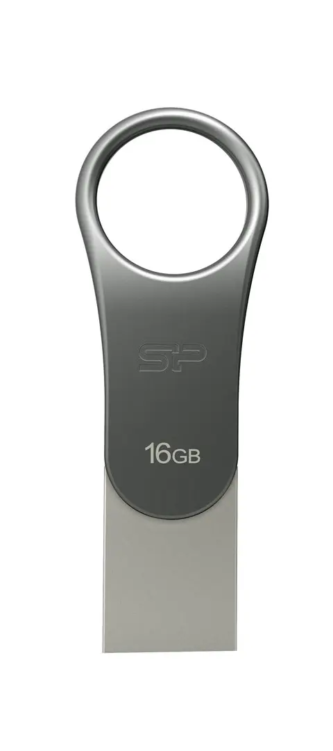 Silicon Power Mobile C80 USB flash drive 16 GB USB Type-A / USB Type-C 3.2 Gen 1 (3.1 Gen 1) Titanium