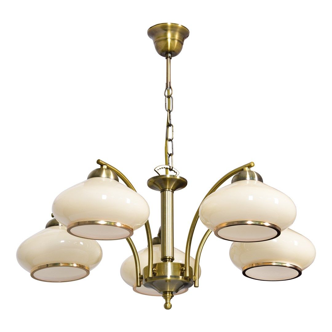 Activejet Classic Ceiling Chandelier Pendant Lamp RITA Patina 5xE27 For Living Room
