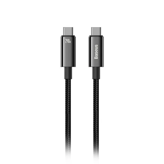 Kabel Baseus Tungsten Gold USB-C to USB-C 480 Mb/s QC 240 W PD 2 m Black