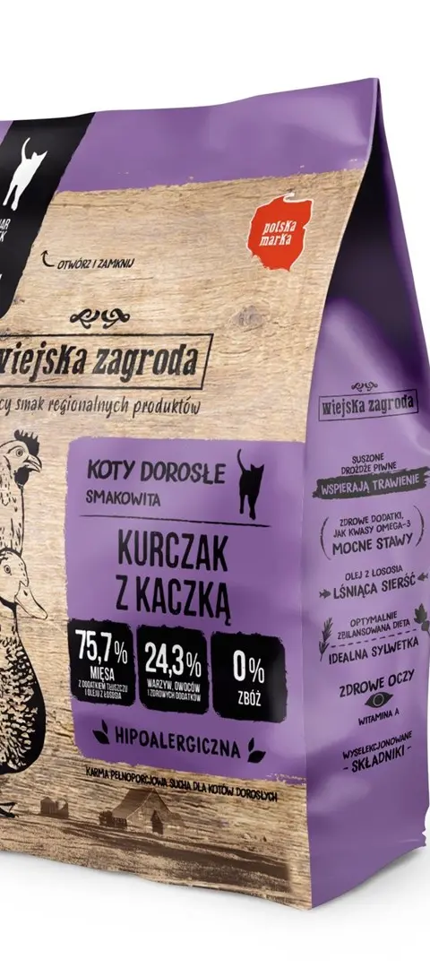 WIEJSKA ZAGRODA Chicken With Duck - Dry Cat Food - 400g
