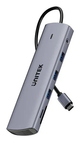 UNITEK D1113BGY01 interface hub 2 x USB 3.2 Gen 2 (3.1 Gen 2) Type-C 1000 Mbit/s Grey