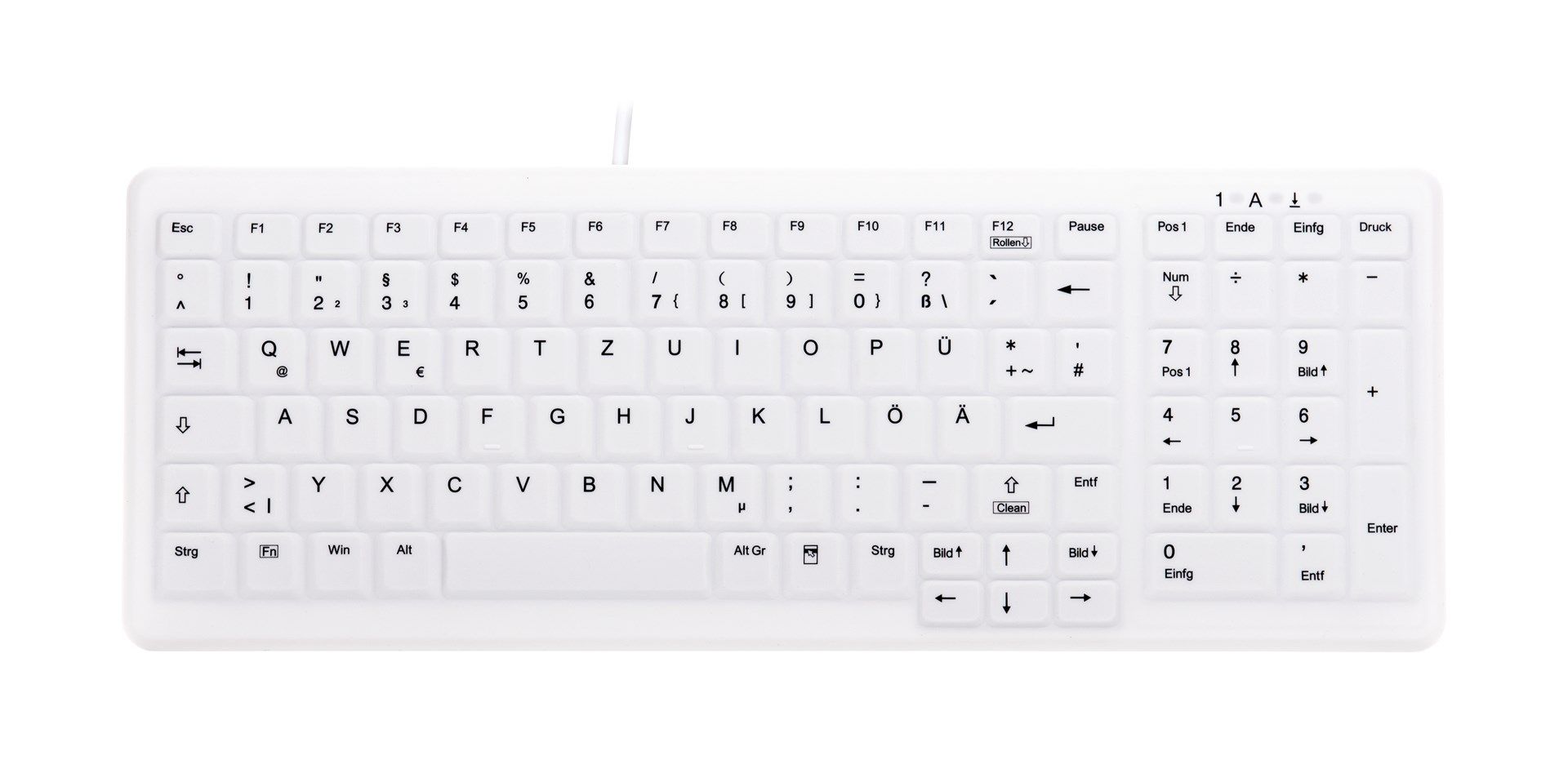 Contour Design Active Key Contour ClassicClean Medical Keyboard Removable Cover Compact Wired White DE C7000