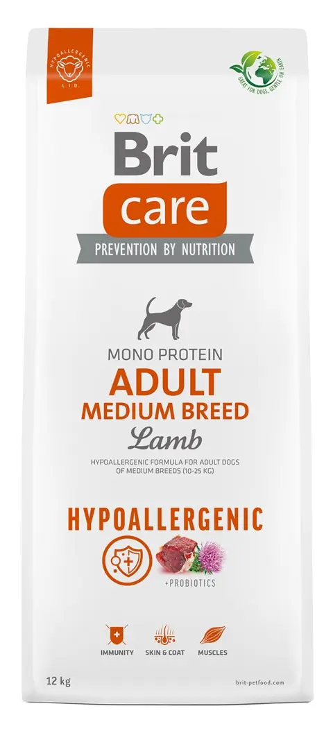 BRIT Care Hypoallergenic Adult Medium Breed Lamb - Dry Dog Food - 12 Kg