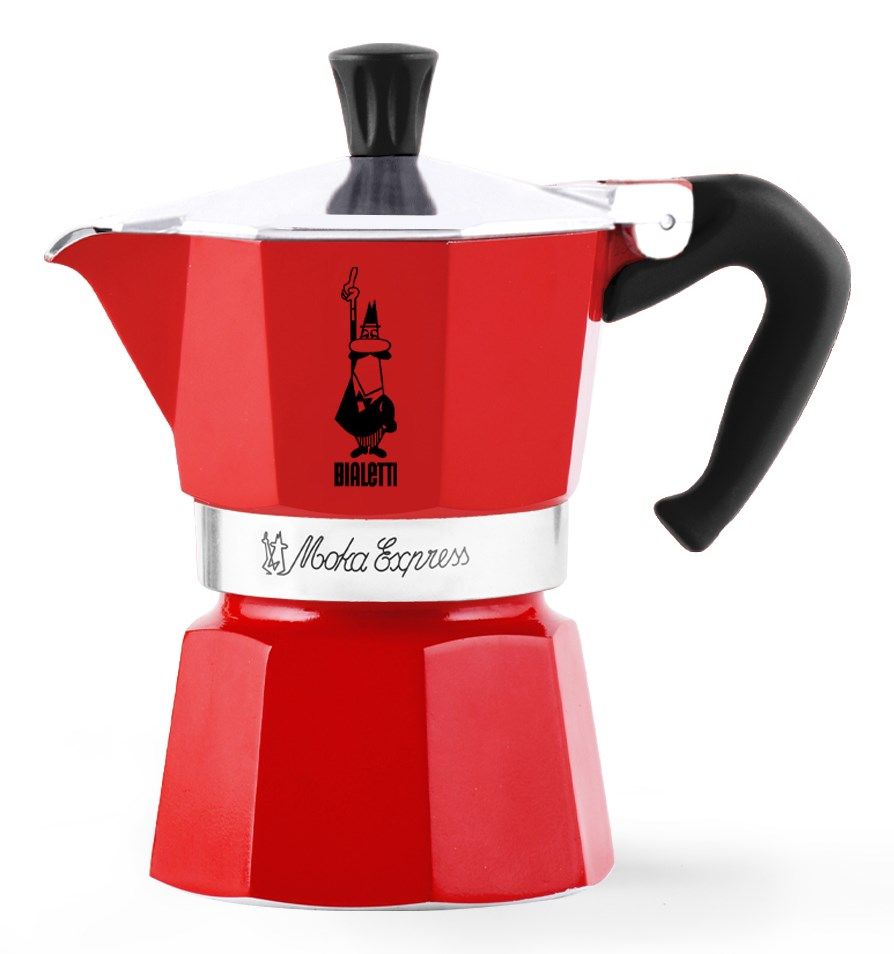 Bialetti Mokka-Express Kanne 3 Tassen Passion Red