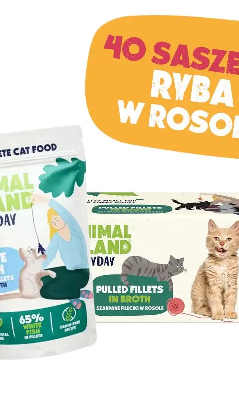 ANIMAL ISLAND White Fish In Broth - Wet Cat Food - 40x85g