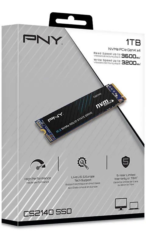 PNY CS2140 1 TB M.2 PCI Express 4.0 NVMe 3D NAND