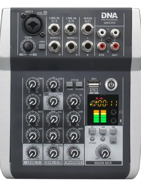DNA QMX502 5-Channel Analog Sound Mixer Blue